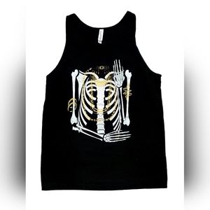 Remains Skeleton Goth Screen printed tank top